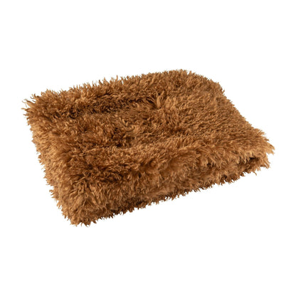 Plaid Moutie polyester brun 130 x 180 cm J-Line