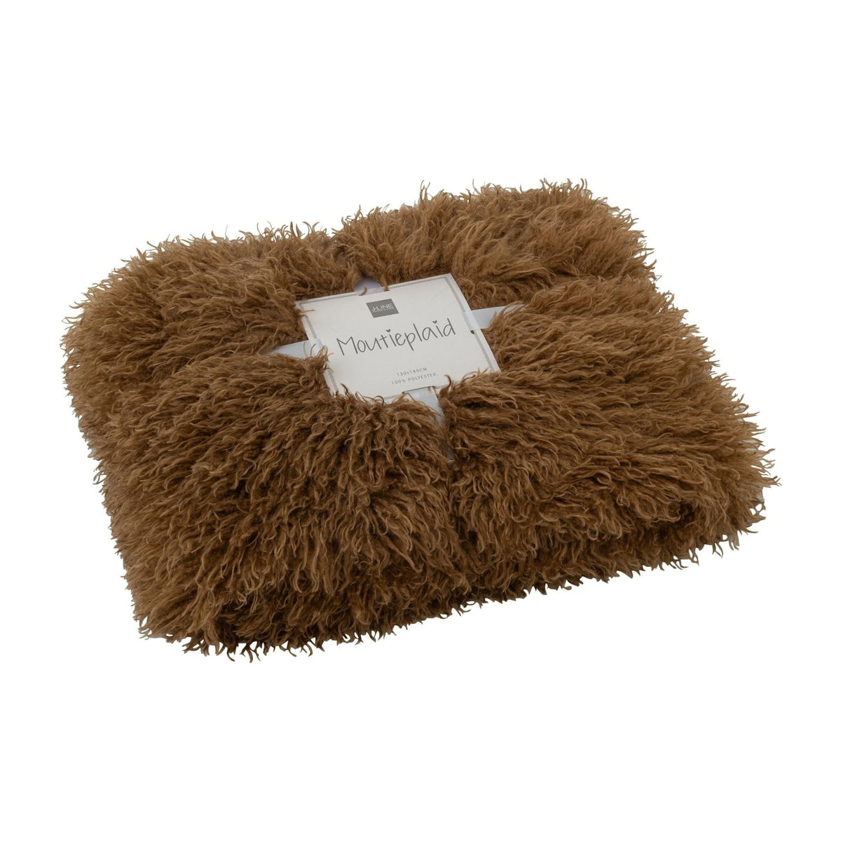 Plaid Moutie polyester brun 130 x 180 cm J-Line