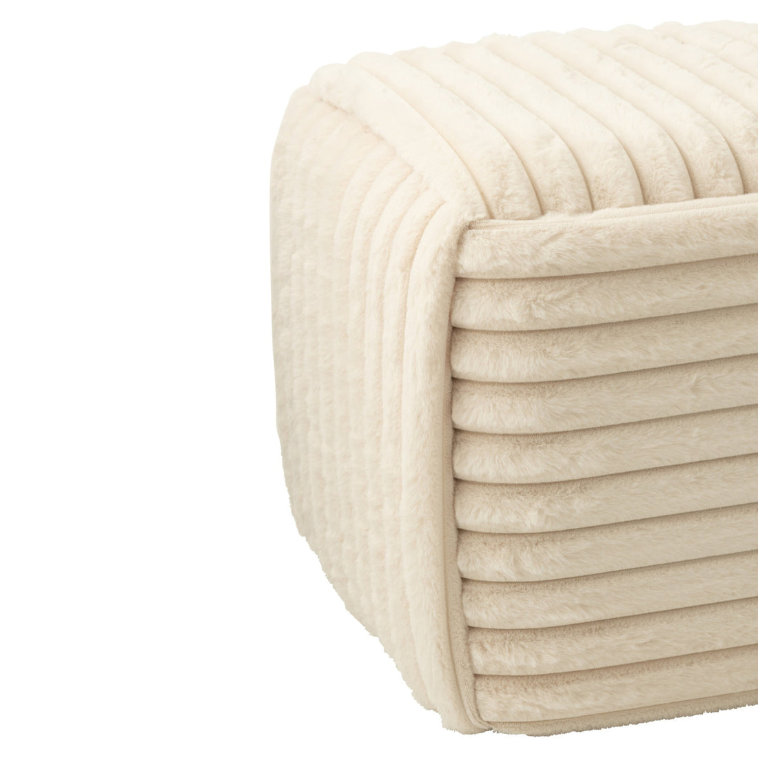 Riflet puf i beige MDF fra J-Line
