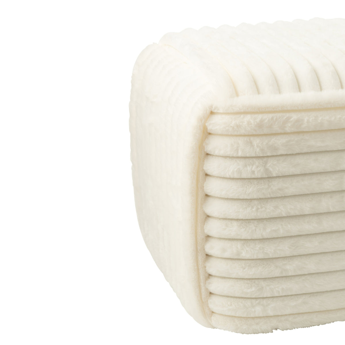Puf med ribbet hvid MDF – J-Line