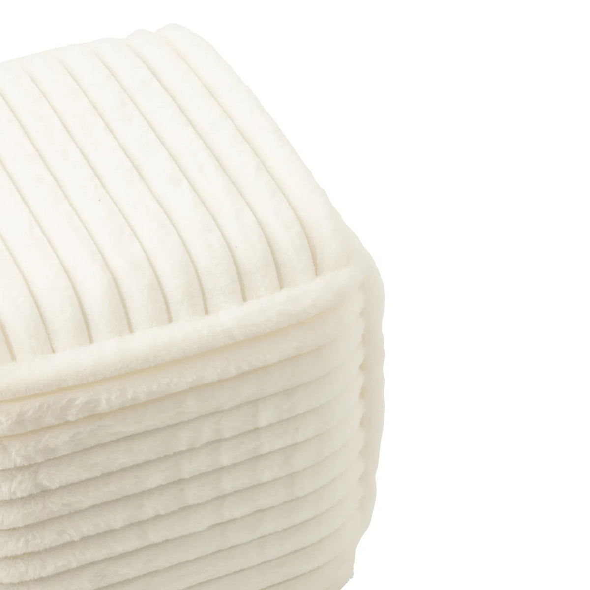 Puf med ribbet hvid MDF – J-Line
