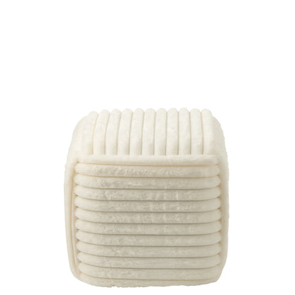 Puf med ribbet hvid MDF – J-Line