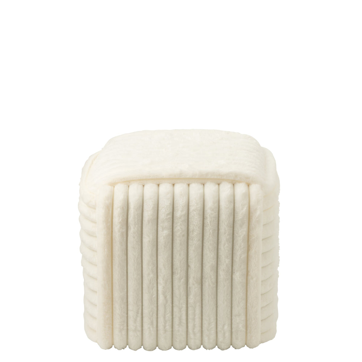 Puf med ribbet hvid MDF – J-Line