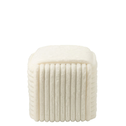Puf med ribbet hvid MDF – J-Line
