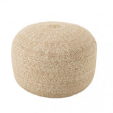Poef Miami Outdoor Naturel/Wit - J-Line - Poef - J-Line - livinglovely.nl