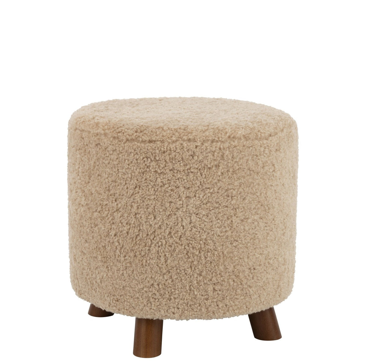 Puf med fårefødder, polyester, beige, J-Line
