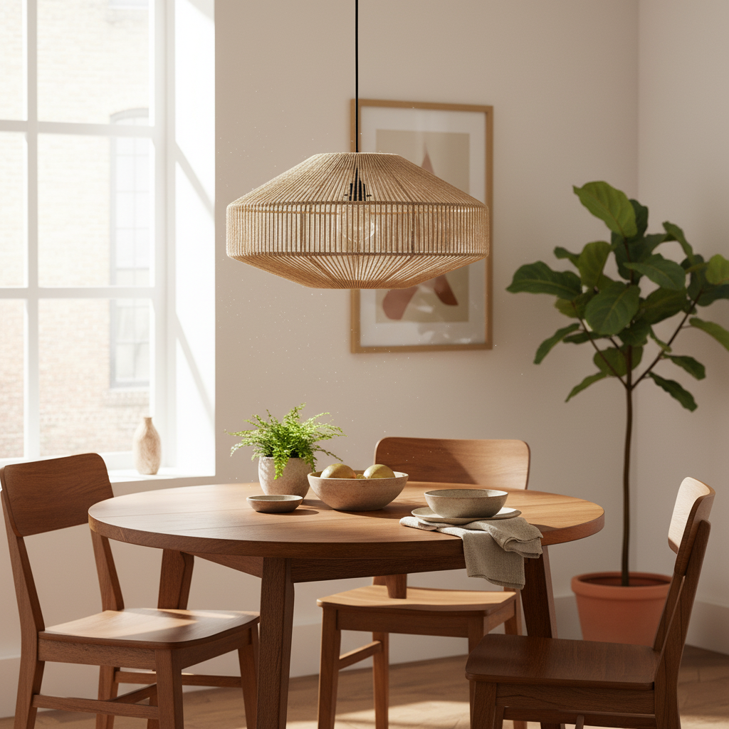 Linea hængelampe Gem natur Ø60x33 cm råmaterialer
