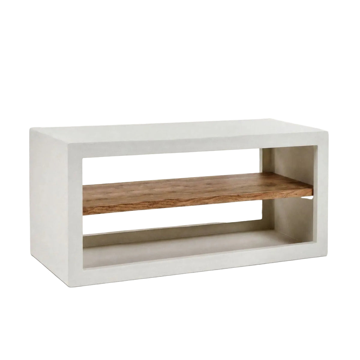 Rek Verona 1 Schap Kalkpleister Gebroken Wit van Pomax, productfoto in gebroken wit met de volledige vorm in beeld