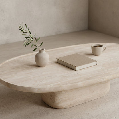 Travertin sofabord oval Raw Materials