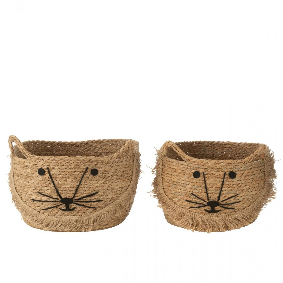 Sæt med 2 kurve Kitty rattan natur/sort J-Line