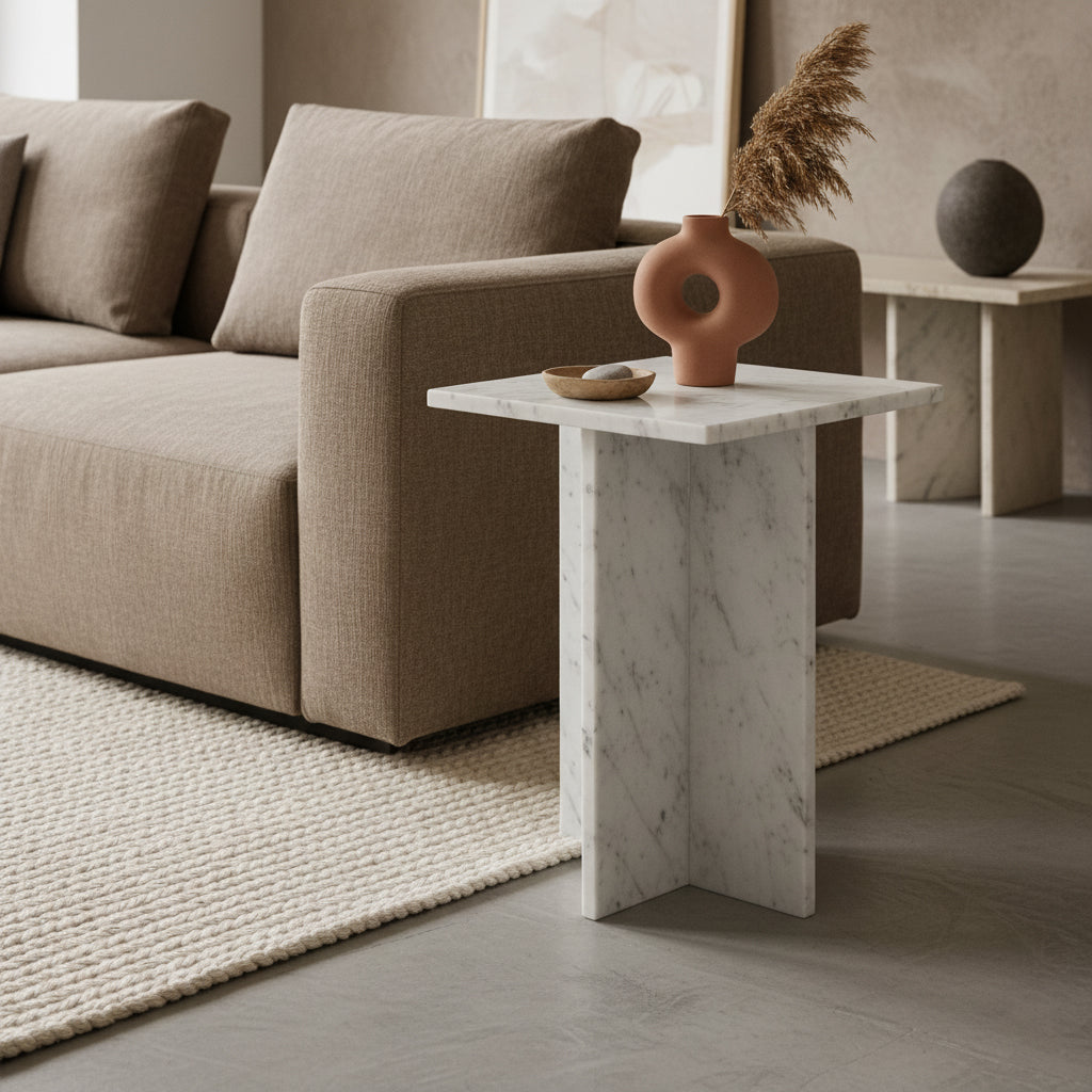 Sidebord Beijing marmor hvid Raw Materials