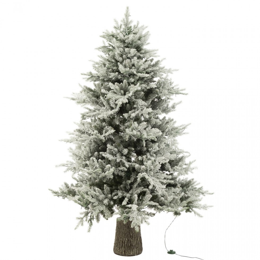Juletræ + sne 3000 LED-lys hvid plast H210 cm J-Line