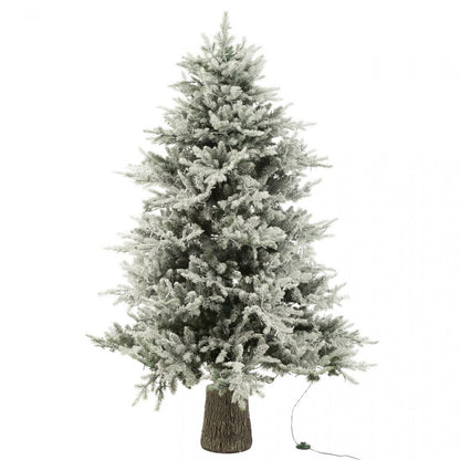 Juletræ + sne 3000 LED-lys hvid plast H210 cm J-Line