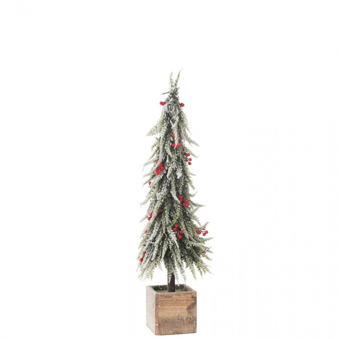 Juletræ med LED, snebelagt plast, grøn/rød, stor, H 75 cm, J-Line