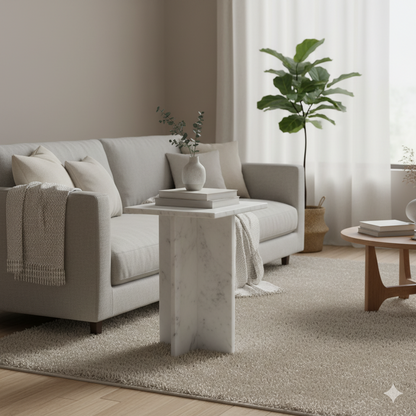 Sidebord Beijing marmor hvid Raw Materials
