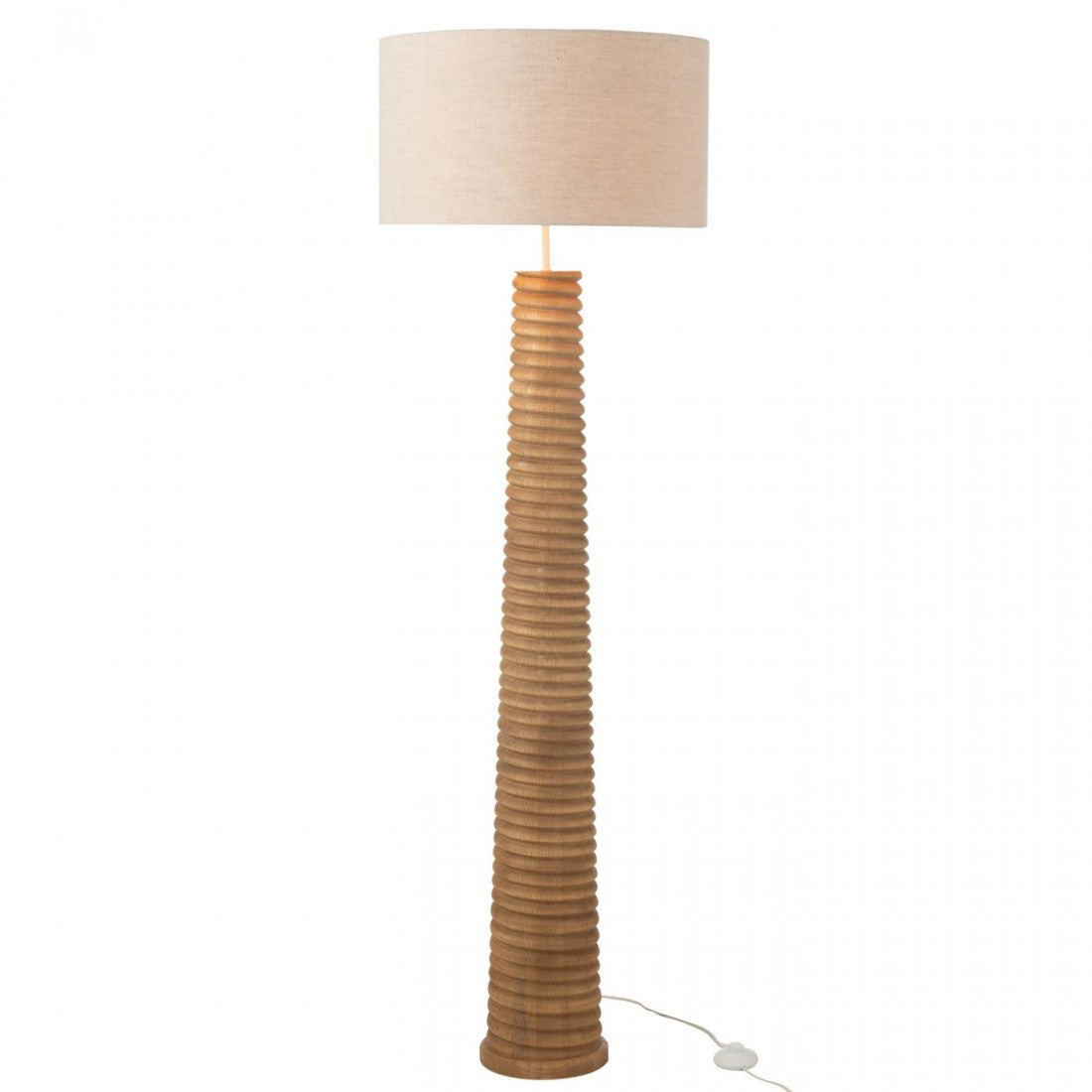 Gulvlampe med gevind, træ, natur/grå, J-Line