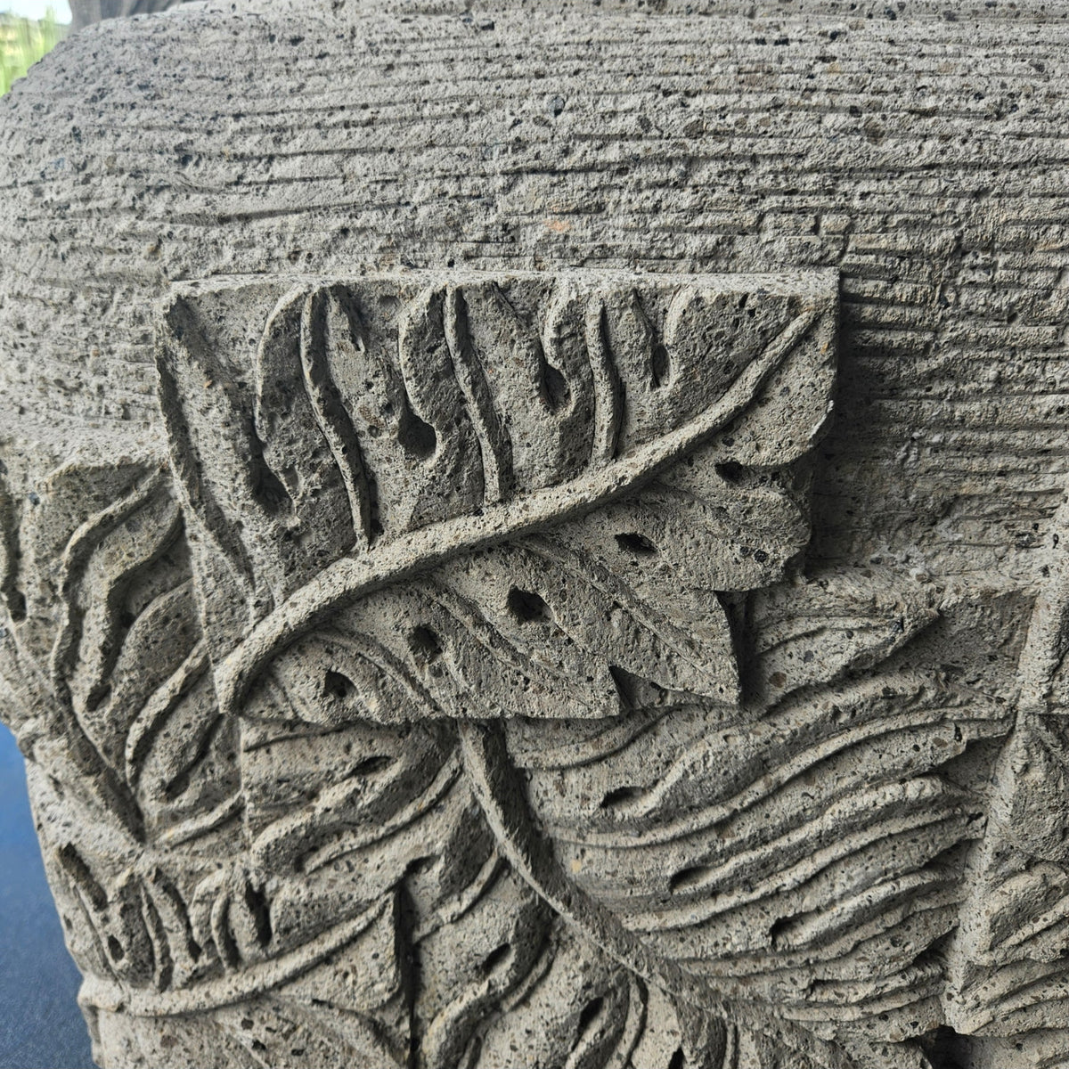 Blomsterpotte Blayd Grå Cement Palmeblad Firkantet Stor PTMD