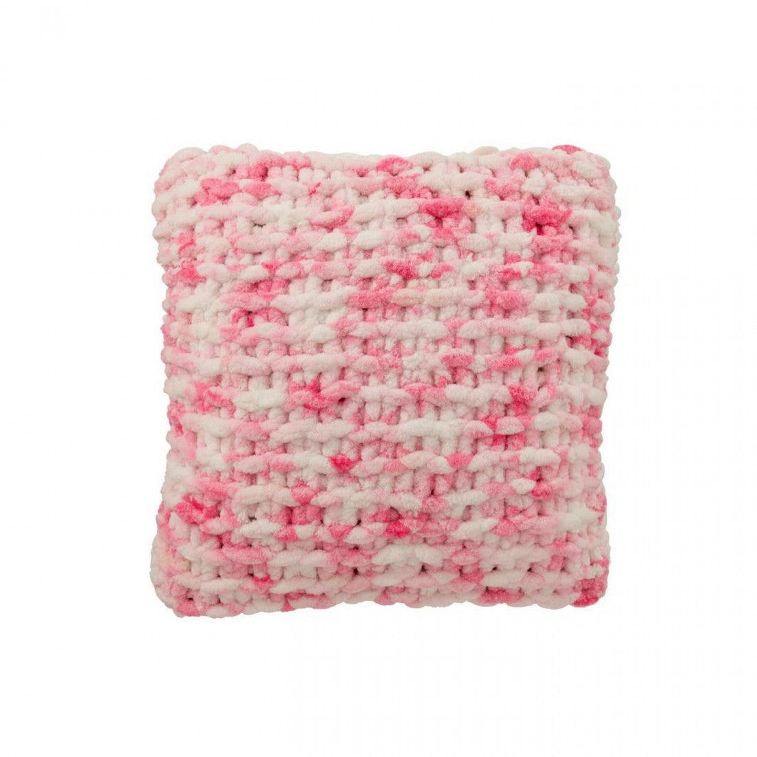 Pude Strikket Polyester Pink/Hvid J-Line