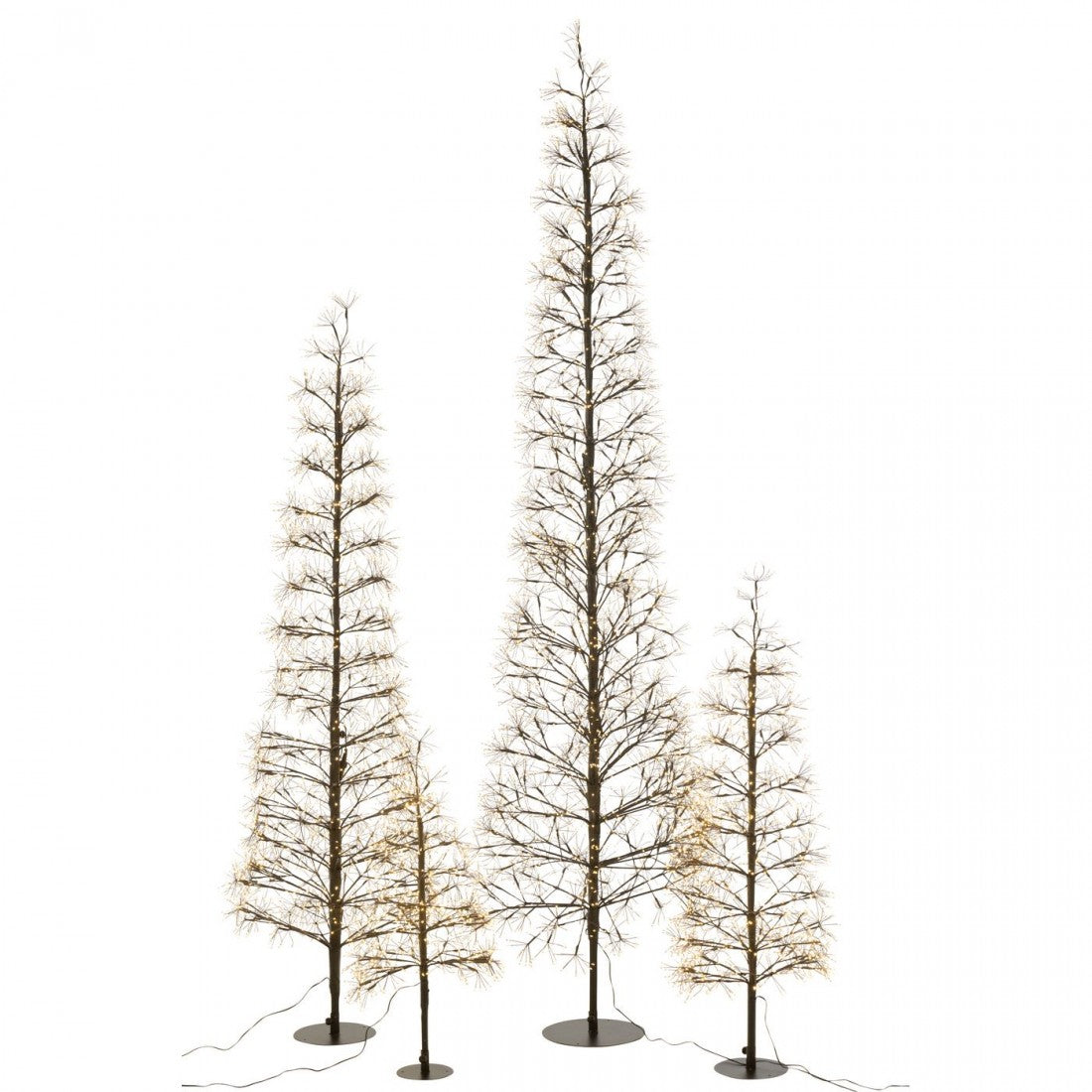Juletræ LED-lys, varm hvid, sort jern, ekstra stort, H 240 cm, J-Line