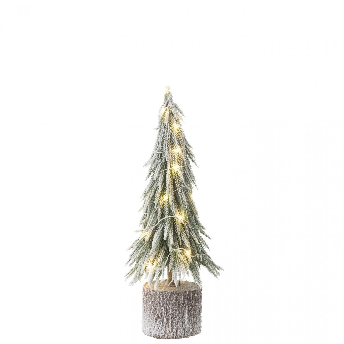 Juletræ A+ LED-plastik med sne, grønt, medium, H45 cm, J-Line