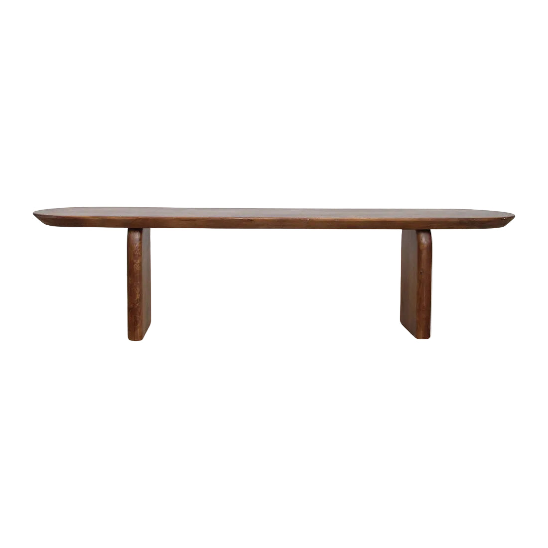 Spisebænk Bullnose Brun Mangotræ 200 cm Raw Materials