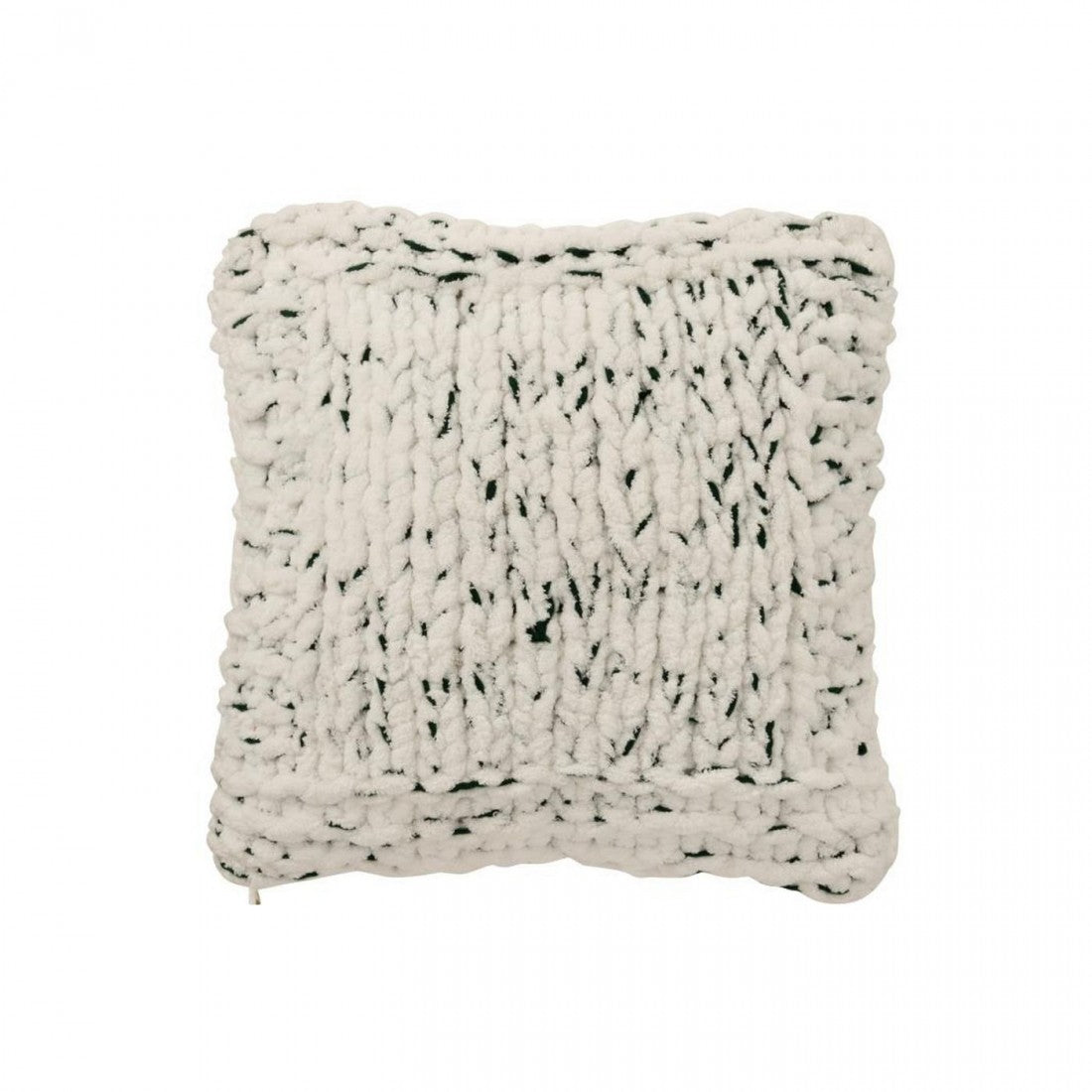 Pude strikket polyester hvid/mørkegrøn J-Line