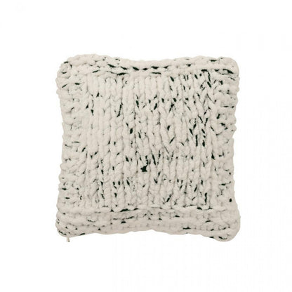 Pude strikket polyester hvid/mørkegrøn J-Line