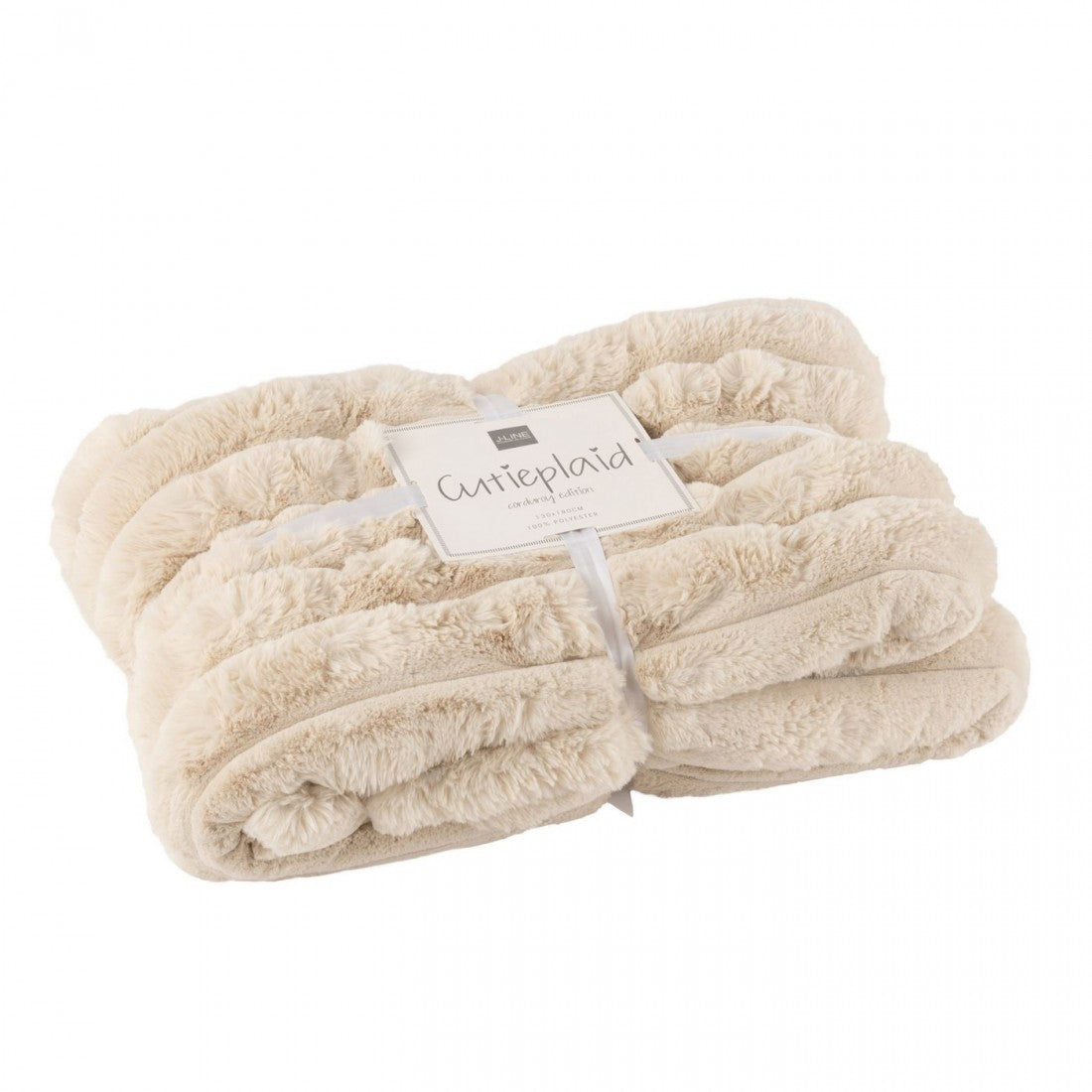 Plaid Stor Cord Polyester Beige 180cmx130cm J-Line