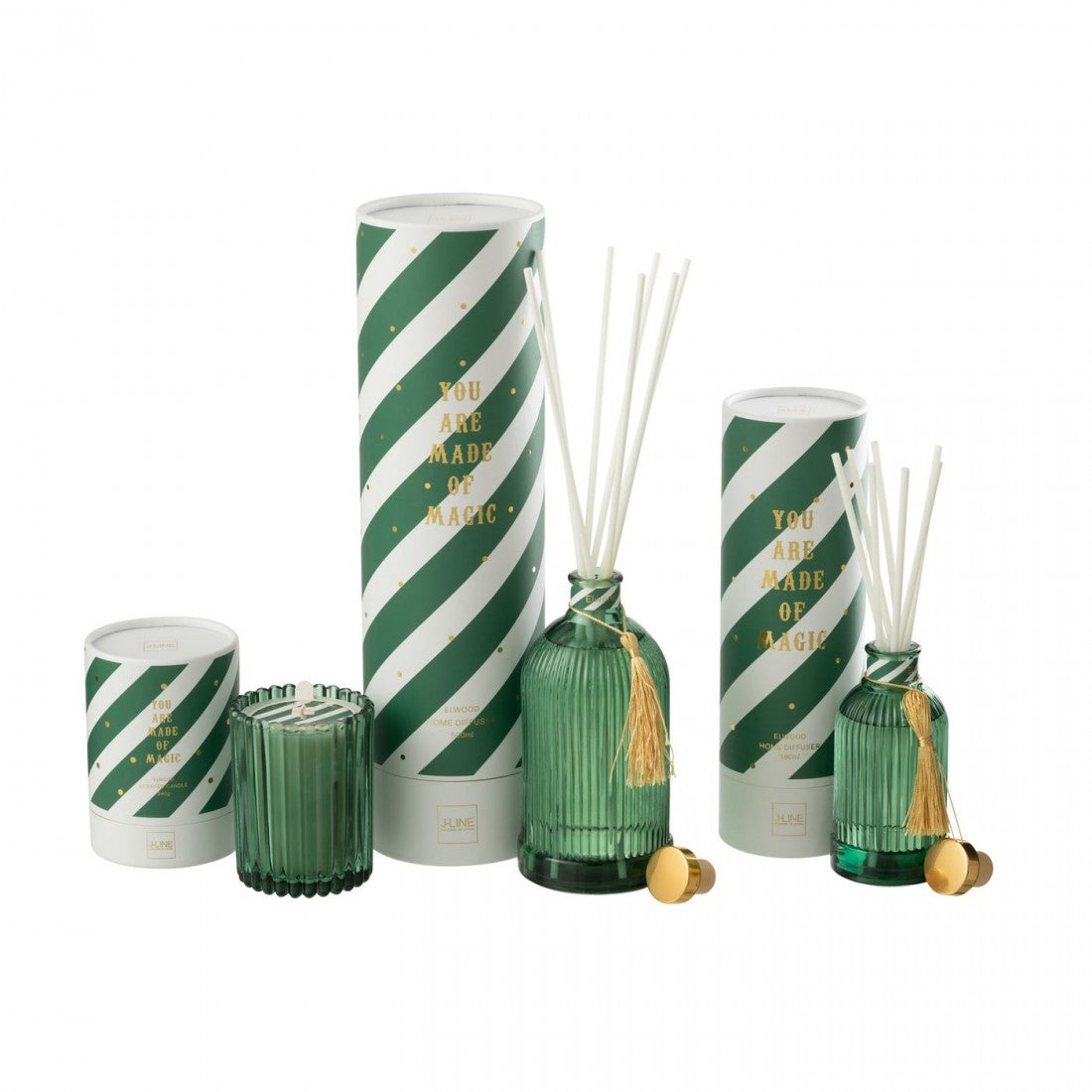 Geurverspreider Magic Geurolie Wit/Donkergroen Large 500ml J-Line