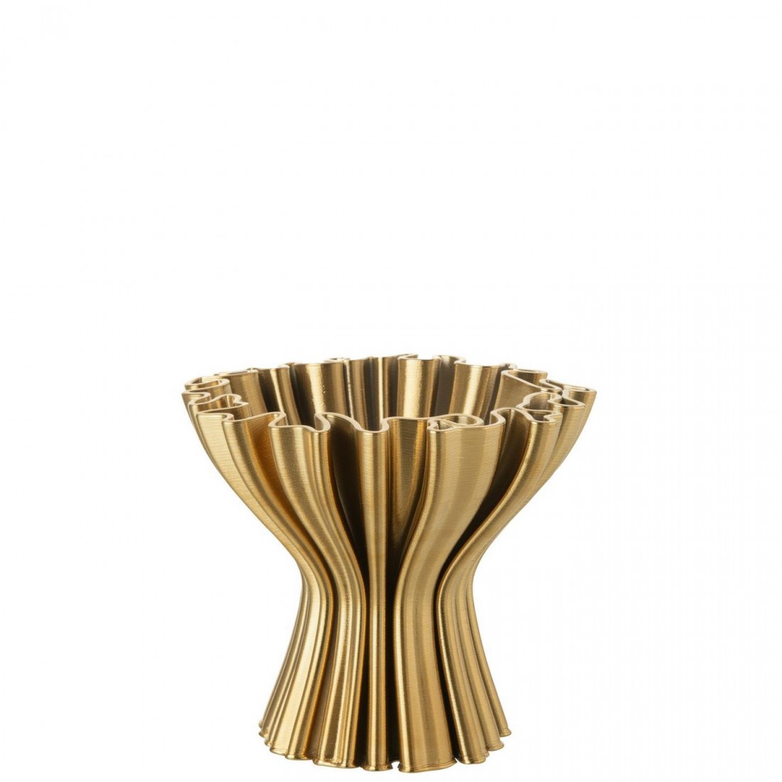 Vase 3D-print uregelmæssigt porcelæn guldfarvet J-Line