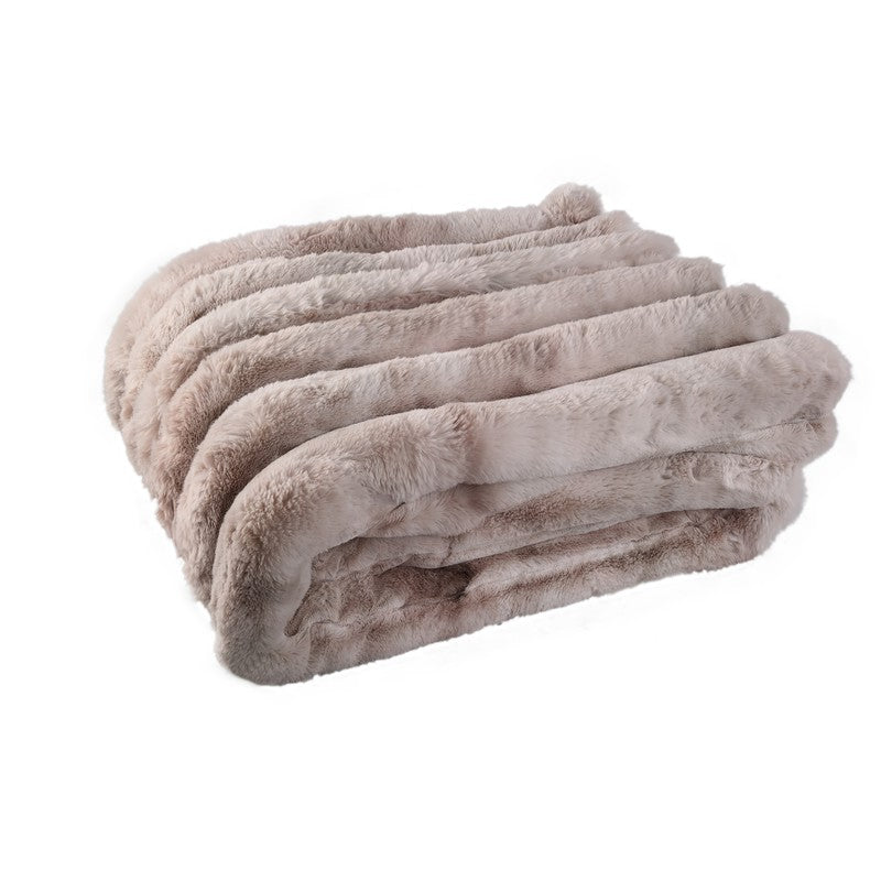 Plaid Divvo i kunstpels, kraftig rib, stor, PTMD