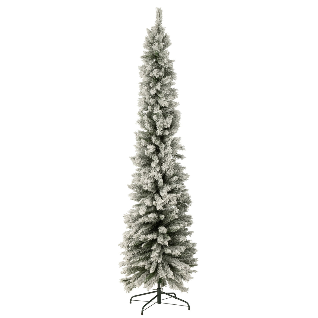 Juletræ i plast, lille model, snedækket grøn, stor, H 240 cm, J-Line