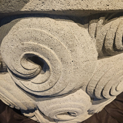 Blomsterpotte Jersiah Grå Cement Krøllet Relief Rund Stor PTMD