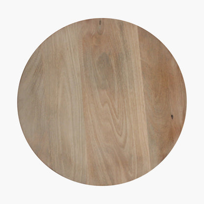 Sidebord Bullnose Reversed Fluted Natural Ø50 cm Raw Materials
