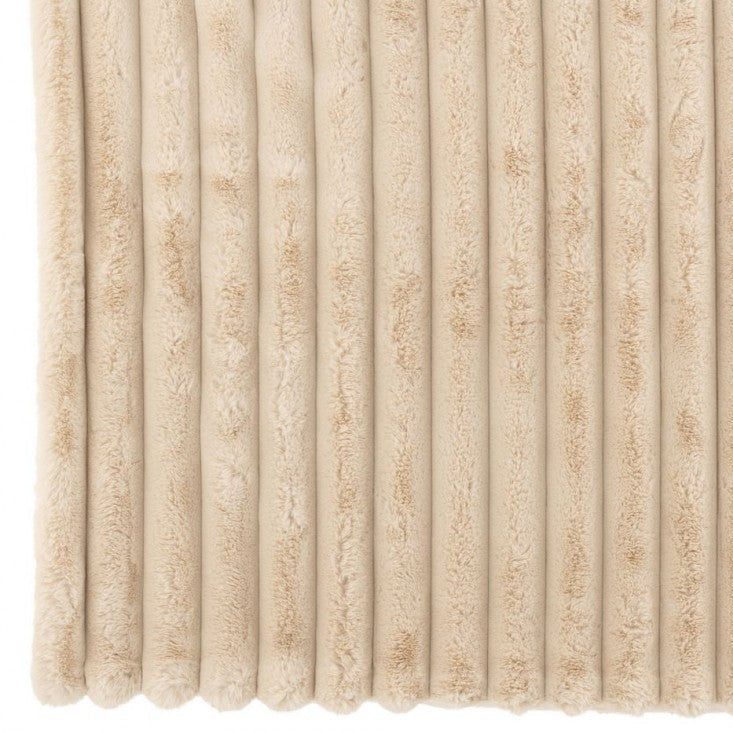 Plaid Stor Cord Polyester Beige 180cmx130cm J-Line