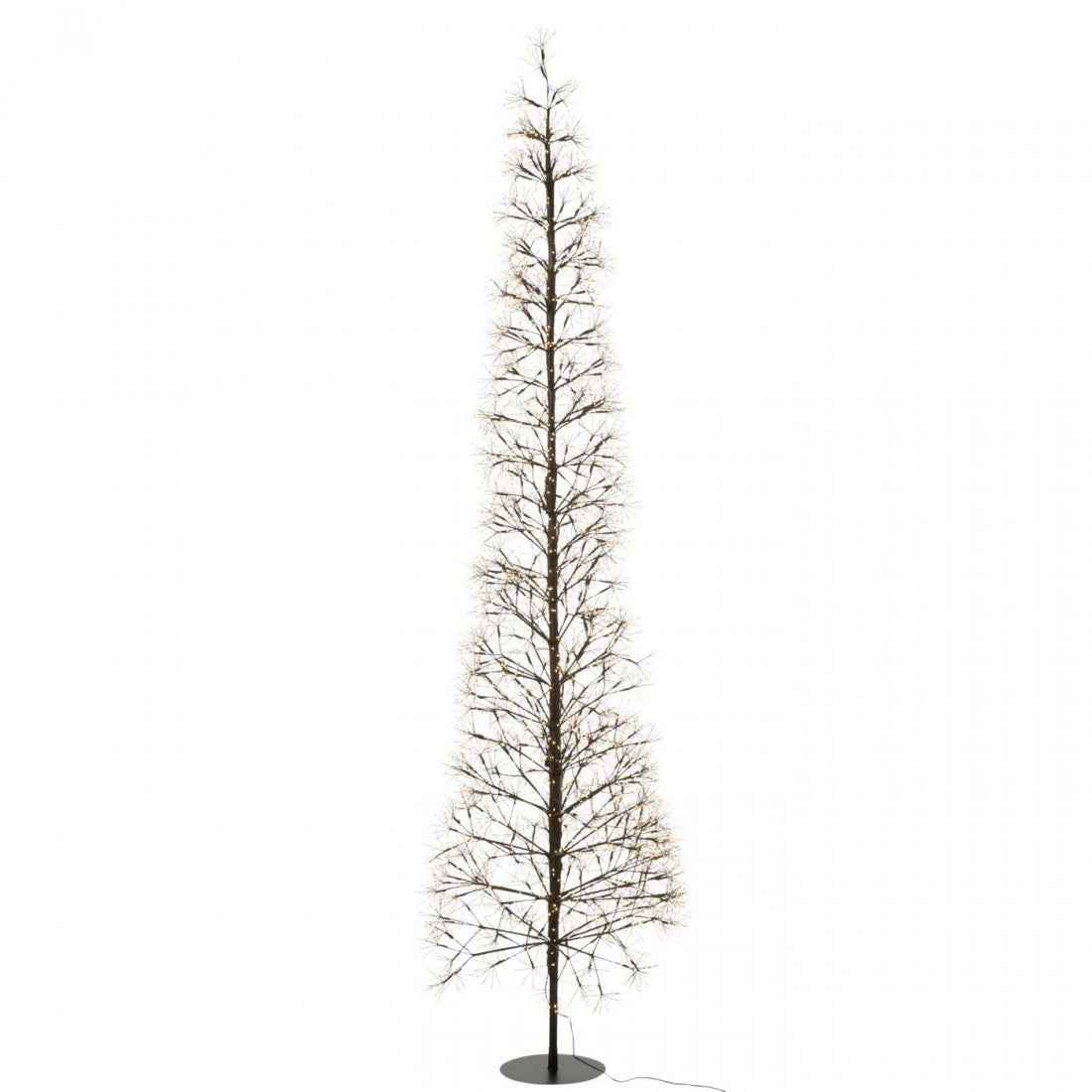 Juletræ LED-lys, varm hvid, sort jern, ekstra stort, H 240 cm, J-Line