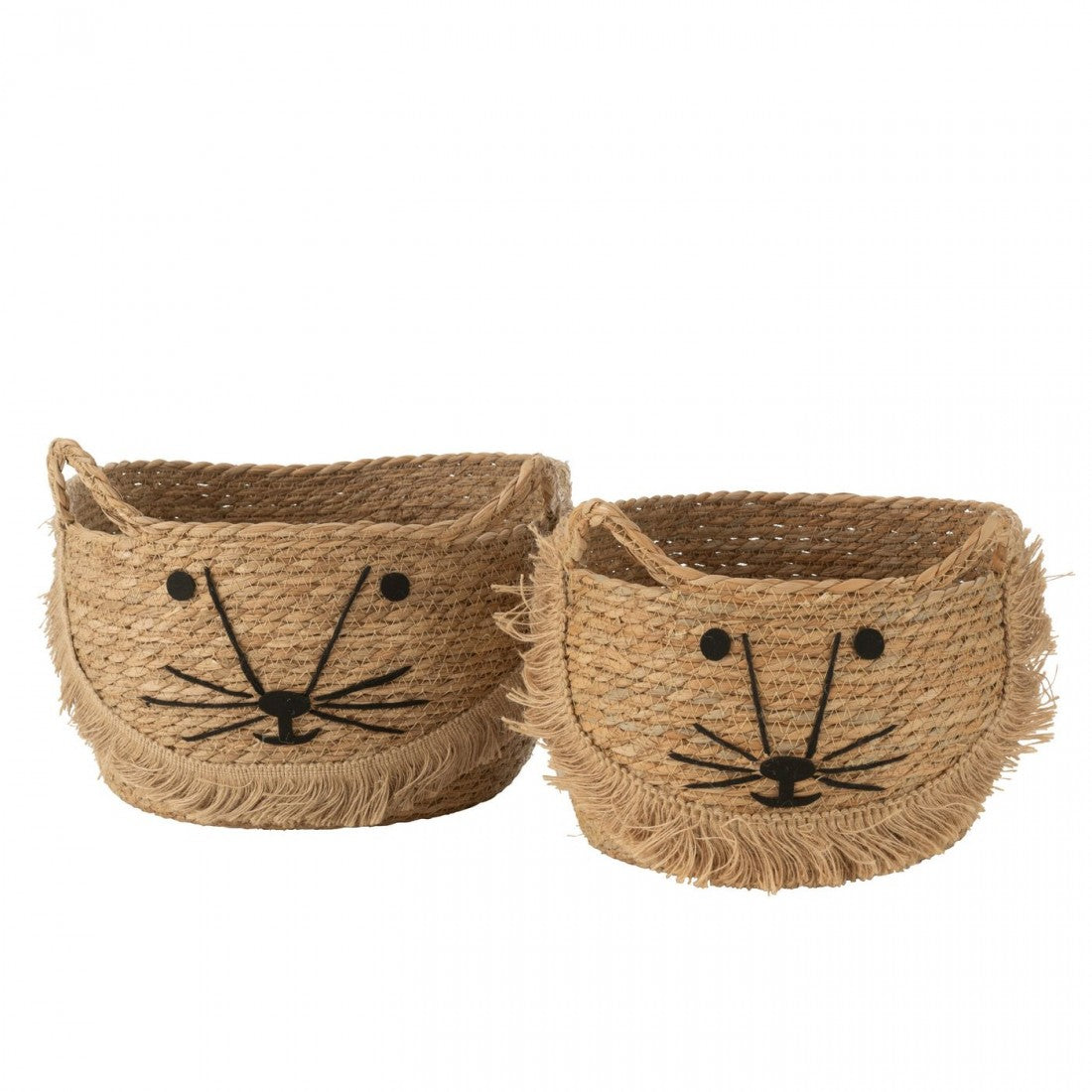 Sæt med 2 kurve Kitty rattan natur/sort J-Line