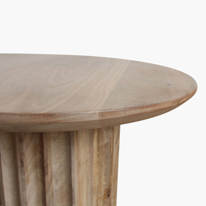 Sidebord Bullnose Reversed Fluted Natural Ø50 cm Raw Materials