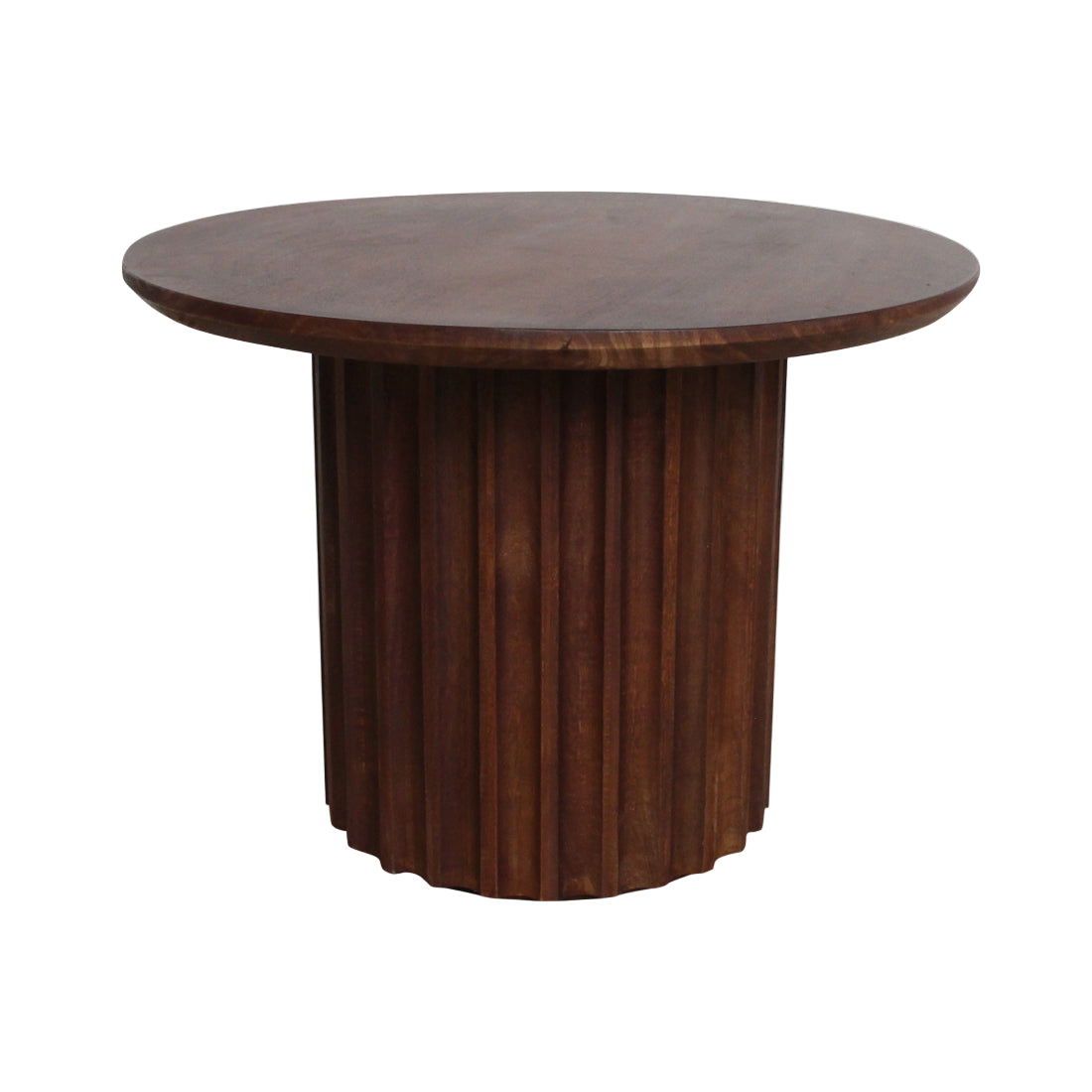 Sidebord Bullnose Reversed Fluted brun Ø55 cm Raw Materials