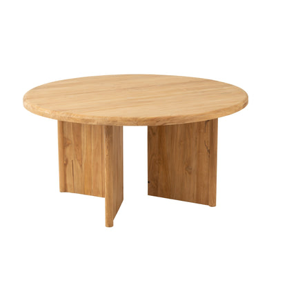 Rundt spisebord i naturfarvet teaktræ Ø150 cm J-Line