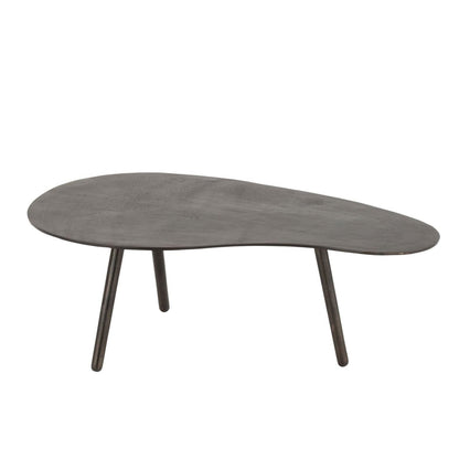 Salontafel Drop Aluminium/IJzer Zwart Small van J-Line, zwarte salontafel van aluminium, vooraanzicht