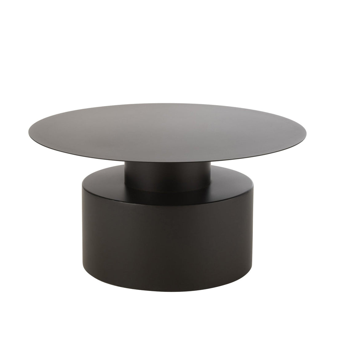 Sofabord, rundt, metal, sort – J-Line