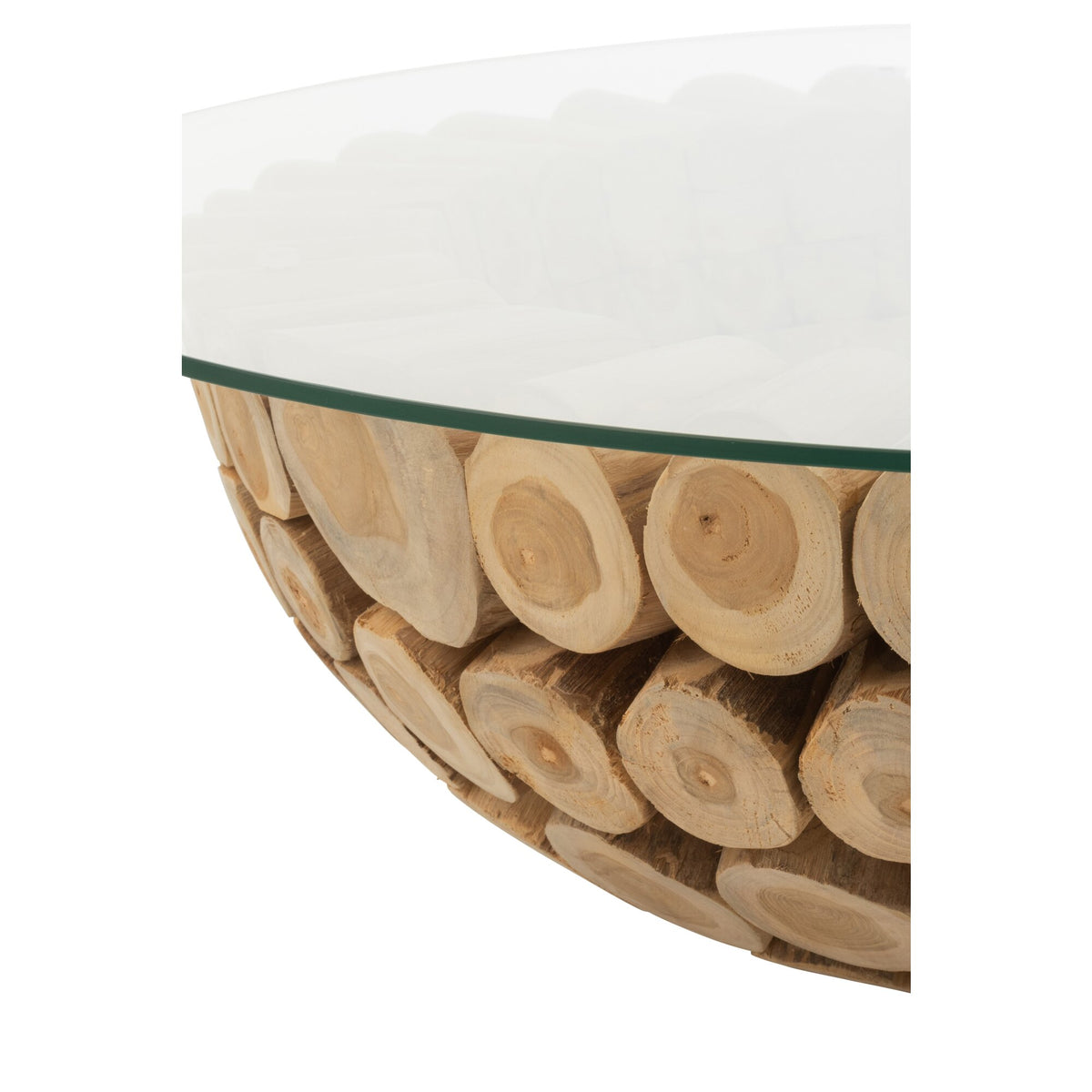 Sofabord Skiver Åbent Teaktræ Natur/Glas J-Line