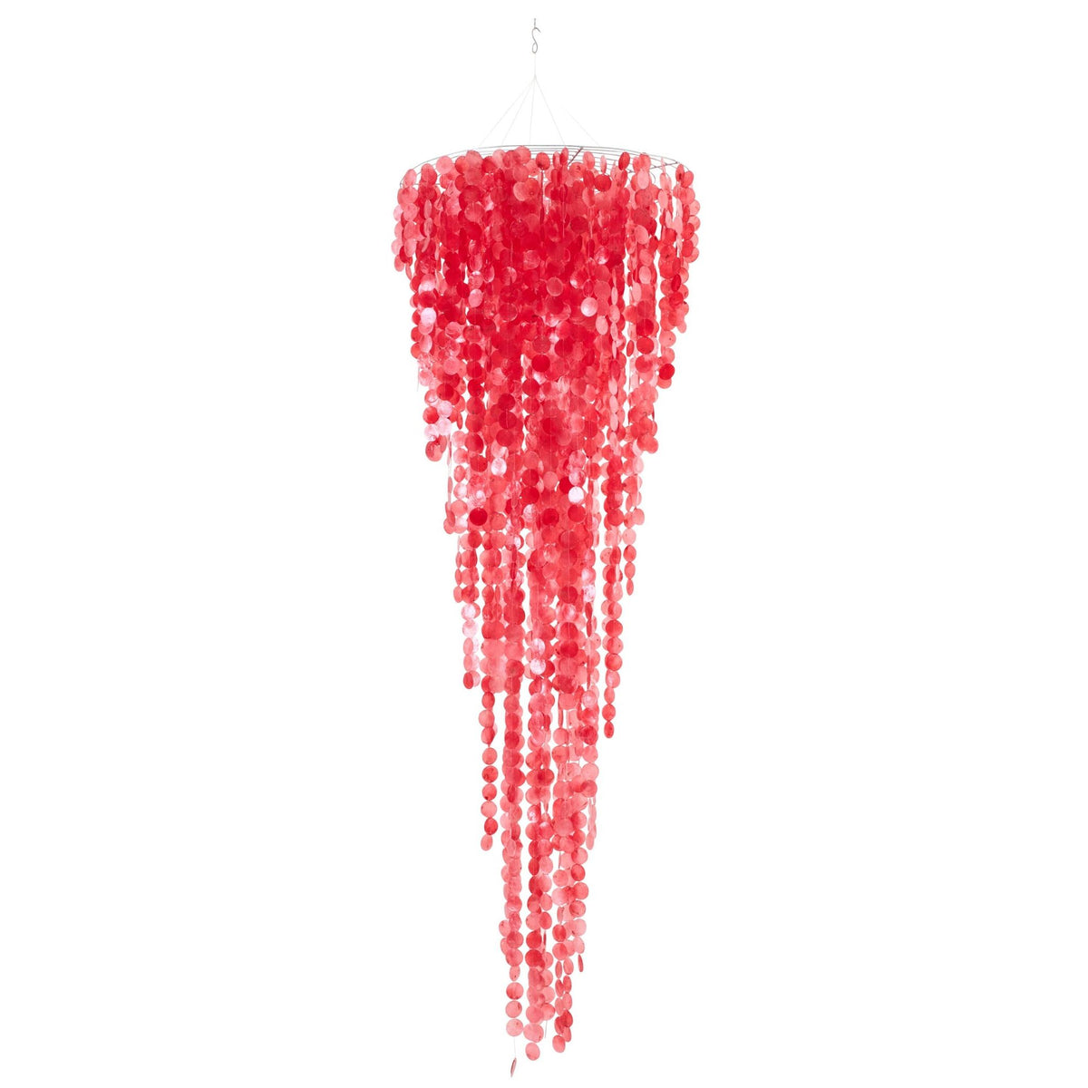 Capiz-skalophæng Rød Large Ø80 cm x H250 cm J-Line