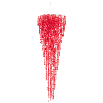 Capiz-skalophæng Rød Large Ø80 cm x H250 cm J-Line