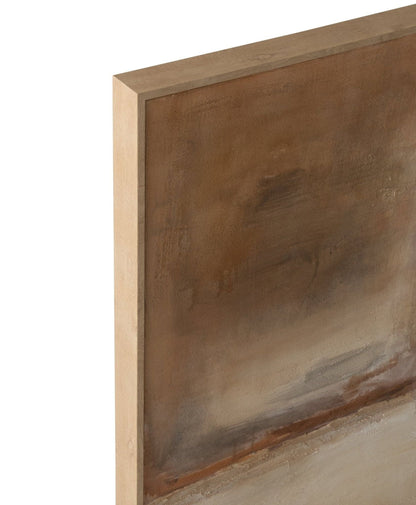 Schilderij Abstract Grenenhout Bruin van J-Line, abstract bruin schilderij, ander aanzicht