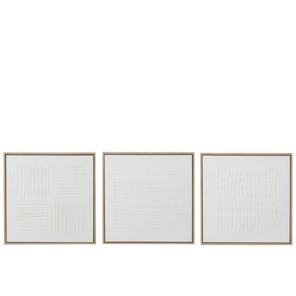 Malerier Lines Canvas Hvid Sæt med 3 J-Line
