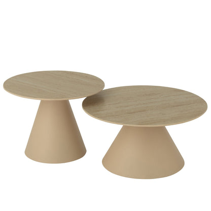 Sæt med 2 sideborde Kegle Jern Ecru/Beige J-Line