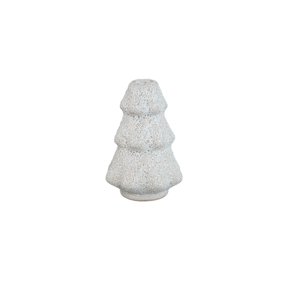 Set Van 2 Malin Kandelaars Kerstboom Keramiek Wit Hoekig van PTMD, Malin Kandelaar Small uit de set los op witte achtergrond