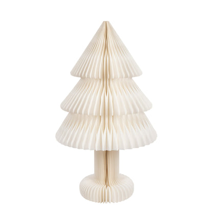 Kerstboom Vouwbaar Papier Gebroken Wit Large uit de set van J-Line, papieren vloermodel van 100 cm